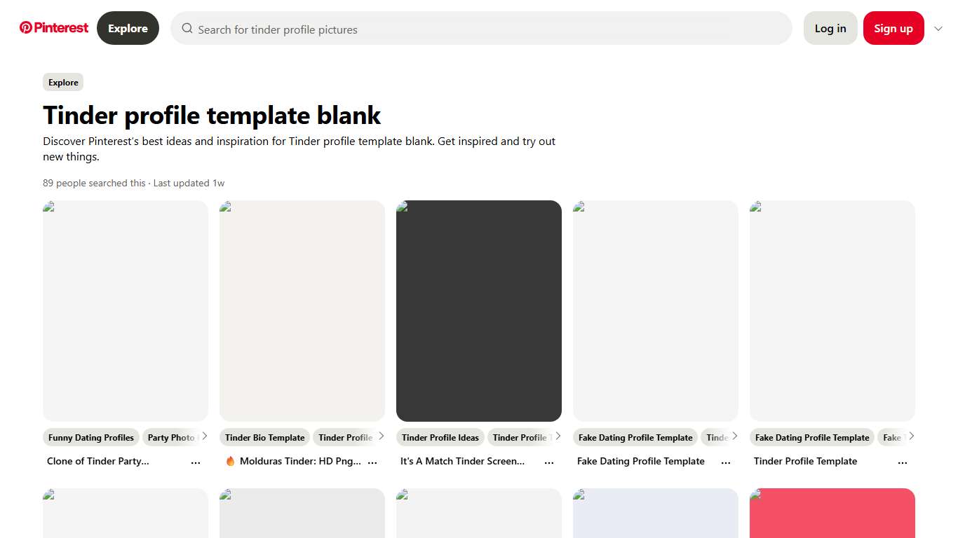 Tinder Profile Template Blank