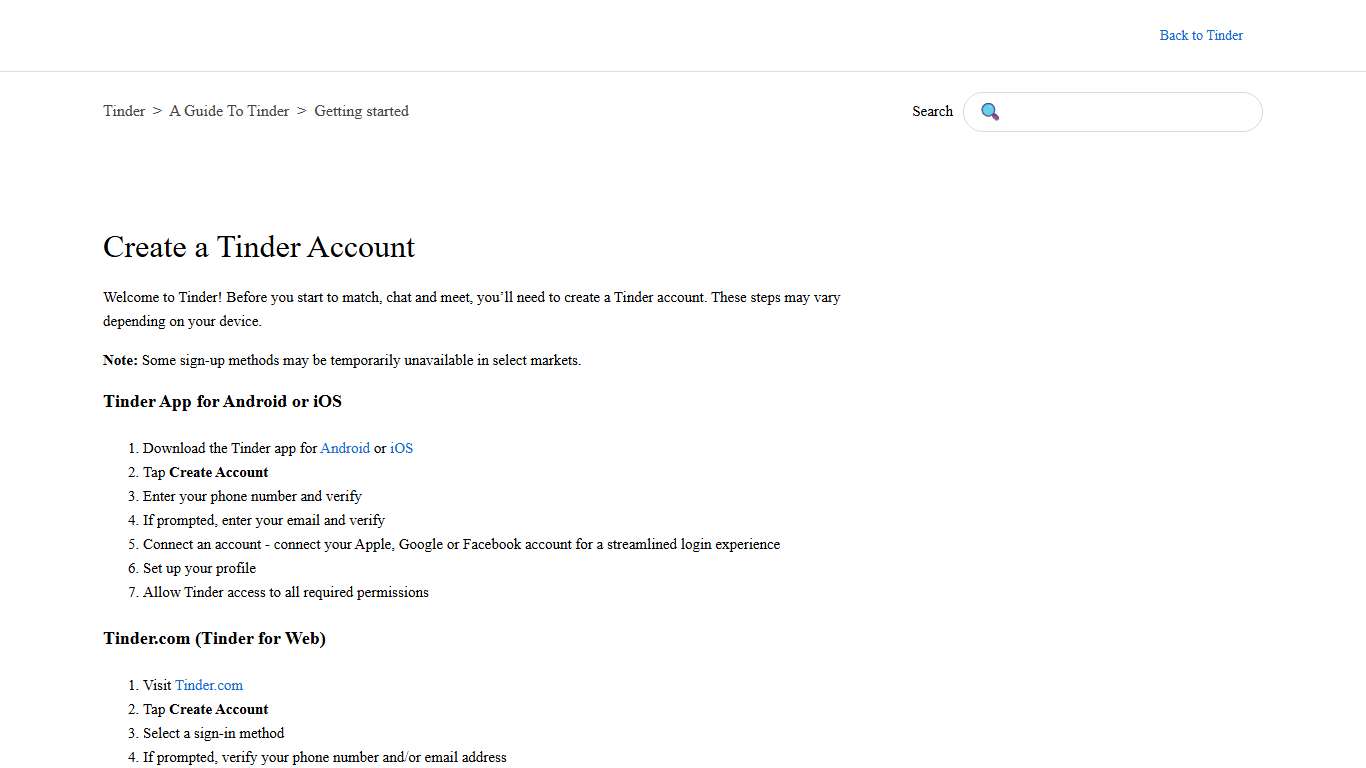 Create a Tinder Account – Tinder